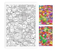 GLOBLELAND Cartoon Fruit Background Clear Stamp for Card Making Fruits Vegetables Clear Silicone Stamp 21x14.8cm Coloring Book Transparent Stamp for DIY Scrapbooking Journal Handmade Photo Album Decor