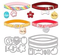 GLOBLELAND Cat Dog Collar Cutting Dies for Card Making Metal Pet Collar Die Cuts Cutting Dies Templates for Scrapbooking Journal Embossing Paper Craft Decor