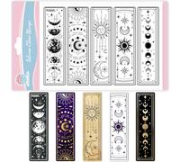 GLOBLELAND Celestial Bookmark Clear Stamps for Card Making Moon Phase Lable Silicone Clear Stamps Stars Transparent Stamp Seal for DIY Scrapbooking
