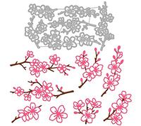 GLOBLELAND Cherry Blossoms Cutting Dies for Card Making Flowers Branch Cut Die for DIY Scrapbooking Journal Embossing Paper Craft Decor