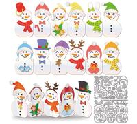 GLOBLELAND Christmas Accordion-Style Snowman Cutting Dies for Card Making Winter Snowman Metal Die Cuts Christmas Tree Cutting Dies Templates for Scrapbooking Journal Embossing Paper Craft Decor