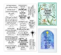 GLOBLELAND Christmas Christian Clear Stamps for Card Making Decorative Christmas Inspirational Words Bible Transparent Silicone Stamps for DIY Scrapbooking Supplies Paper Card Album Decoration Craft