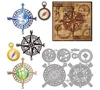 GLOBLELAND Compass Frame Cutting Dies for DIY Scrapbooking Metal Forest Seaside Border Cut Dies for Card Making Embossing Photo Album Craft Decor