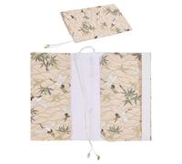 GLOBLELAND Crane Books Cover for 6x9 inch Hardcover Soft Washable Book Protective Covers with Ribbon Adjustable Books Sleeve Protector for Notebook Paperback Bible Book Lovers Gifts