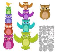 GLOBLELAND Cute Owl Cutting Dies for DIY Scrapbooking Metal Birds Cut Dies Animals Die Cuts for Card Making Embossing Photo Album Craft Decor