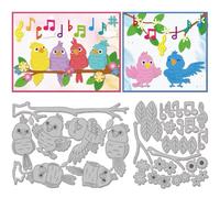 GLOBLELAND Cute Singing Birds Cutting Dies for DIY Scrapbooking Metal Musical Notes Cut Dies Spring Flower Animals Die Cuts for Card Making Embossing Photo Album Craft Decor