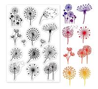 GLOBLELAND Dandelion Clear Stamps Flowers Plants Silicone Clear Stamp Seals for Cards Making DIY Scrapbooking Photo Journal Album Decoration