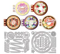 GLOBLELAND Dessert Donut Page Planner Cutting Dies for DIY Scrapbooking Metal Fruits Page Planner Frame Cut Dies Strawberry Blueberry Lemon Page Border Die Cutting for Card Making Craft Decor