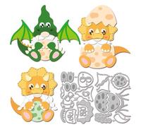 GLOBLELAND Dinosaur Cutting Dies for DIY Scrapbooking Metal Gnomes Cut Dies Egg Die Cuts for Card Making Embossing Photo Album Craft Decor