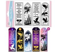 GLOBLELAND Dragon Bookmarks Clear Stamps for Cards Making Star Castle Transparent Stamp Text Label Silicone Stamps Seal for Christmas DIY Scrapbooking Photo Album Decor