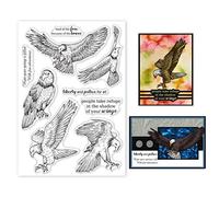 GLOBLELAND Eagle Clear Stamps Animal Bird Motivational Words Silicone Clear Stamp Seals for Cards Making DIY Scrapbooking Photo Journal Album Decoration