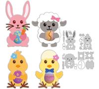 GLOBLELAND Easter Animal Egg Tray Cutting Dies for Card Making Rabbit and Chicken Metal Die Cuts Cutting Dies Template DIY Scrapbooking Embossing Paper Album Craft Decor
