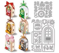 GLOBLELAND Easter St. Patrick's Day 3D Holiday Door Box Cutting Dies for DIY Scrapbooking Metal Gift Box Frame Cut Dies Die Cuts for Card Making Embossing Photo Album Craft Decor