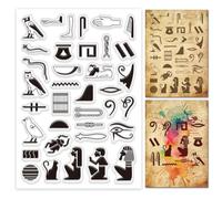 GLOBLELAND Egyptian Hieroglyphs Words Ancient Glyphs Alphabet Magic Runes Card Making Clear Stamp