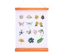 GLOBLELAND Enamel Pin Display Banner 39x29cm/15.3x11.4inch Wall Hanging Jewelry Storage Case Canvas White Enamel Pin Collection Display Board for Enamel Pin Jewelry Storage Holder