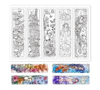 GLOBLELAND Fairytale Bookmarks Clear Stamps Mermaid Mushroom Bookmarks Labels Clear Silicone Stamp Seal for DIY Scrapbooking Journal Album Craft