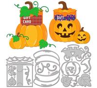 GLOBLELAND Fall Pumpkin Gift Card Holder Cutting Dies Metal Autumn Vegetables Die Cuts Thanksgiving Halloween Cutting Embossing Templates for Scrapbooking Crafts Paper Cards Making