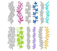 GLOBLELAND Flower Lace Metal Cutting Dies Maple Leaves Vines Leaves Pattern Template s for DIY Scrapbooking Greeting Cards Making Album Envelope Decoration,Matte Platinum