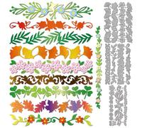 GLOBLELAND Flower Leaf Edge Cutting Dies Frame Lace Metal Die Cuts Flower Border Cutting Embossing Templates for Scrapbooking Crafts Paper Cards Making