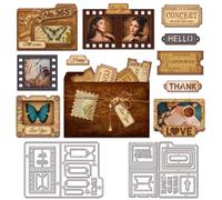 GLOBLELAND Folders Slides Stamps Films Cutting Dies for Card Making Metal Picture Folder Die Cuts Cutting Dies Templates for Scrapbooking Journal Embossing Paper Craft Decor