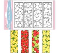 GLOBLELAND Fruits Bookmarks Clear Stamps for Cards Making Lemon Book Mark Transparent Stamp Strawberry Pear Silicone Stamps Seal for DIY Scrapbooking Photo Album Decor