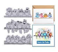 GLOBLELAND Funny Bird Cling Rubber Stamp 22x18cm Cute Bird Frame EVA Cling Mount Stamps Cartoon Animals Rubber Stamp Set for Card Making Photo Album Decor Decoration DIY Scrapbooking