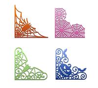 GLOBLELAND Halloween Corner Lace Metal Cutting Dies Pumpkin Spider Ghost Die Cuts Stencils Template templates for DIY Scrapbooking Card Making Album Envelope Decoration