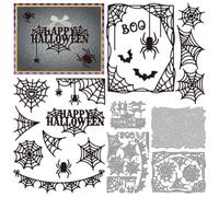 GLOBLELAND Halloween Spider Web Cutting Dies Bat Metal Die Cuts Halloween Cut Dies for Card Making Photo Album Scrapbooking Journal Embossing Paper Craft