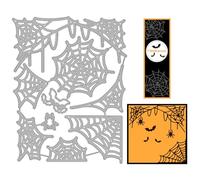 GLOBLELAND Halloween Spider Web Cutting Dies for DIY Scrapbooking Metal Halloween Bat Die Cuts Embossing Stencils Template for Paper Card Making Decoration Album Craft Decor