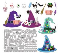 GLOBLELAND Halloween Witch Hat Cutting Dies for DIY Scrapbooking Metal Witch Festival Cut Dies Witch Shaker Die Cuts for Card Making Embossing Photo Album Craft Decor