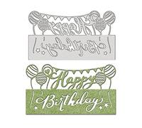 GLOBLELAND Happy Birthday Cutting Dies for Card Making Metal Cutting Dies Stencils for Scrapbooking Photo Album Decoration Decorative Embossing DIY Paper Card