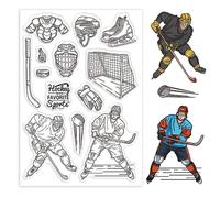 GLOBLELAND Hockey Puck Background Clear Stamps Hockey Puck Sport Clear Rubber Stamps Silicone Clear Stamps For Card Making Rubber Stamps For Crafting Paper Diy Scrapbooking