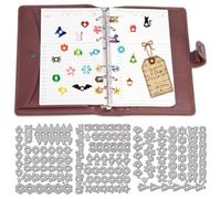 GLOBLELAND Holiday Page Tab Hole Reinforcement Cutting Dies for DIY Scrapbooking Metal Craft Die Cuts Embossing Stencils Template for Halloween Thanksgiving Day Christmas Card Making Decoration Album