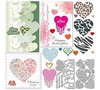 GLOBLELAND Hollow Hearts Cutting Dies Love Heart Shape Metal Die Cuts Heart Frame Cutting Embossing Templates for Valentine's Day Wedding Scrapbooking Crafts Paper Cards Making