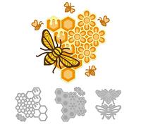 GLOBLELAND Honeybee Cutting Dies Metal Hive Flowers Bee Die Cuts Template for Paper Card Making Decoration DIY Scrapbooking Album Craft Decor