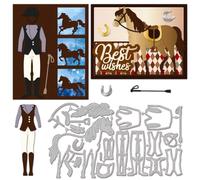 GLOBLELAND Horse Clothing Cutting Dies for DIY Scrapbooking Metal Horse Cut Dies Clothes Set Die Cuts for Card Making Embossing Photo Album Craft Decor