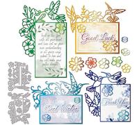 GLOBLELAND Hummingbird Corner Cutting Dies for DIY Scrapbooking Metal Hummingbird Frame Cut Dies Flower Die Cuts for Card Making Embossing Photo Album Craft Decor