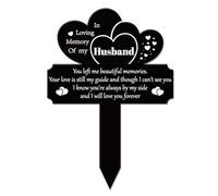 GLOBLELAND Husband Garden Stake Memorial Remembrance Plaque Stake for Cemetery Acrylic Grave Stake Waterproof Sympathy Garden Stake for Yard Grave Cemetery
