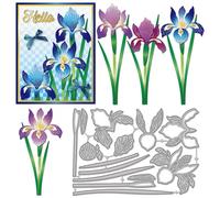 GLOBLELAND Iris Flowers Cutting Dies for Card Making Spring Flower Metal Die Cuts Cutting Dies Templates for Scrapbooking Journal Embossing Paper Craft Decor