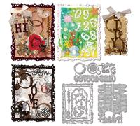 GLOBLELAND Irregular Background Cutting Dies for DIY Scrapbooking Metal Broken Letters Numbers Background Cut Dies Stains Bookmarks Die Cuts for Card Making Embossing Photo Album Craft Decor