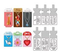 GLOBLELAND Keychain Necklace Hair Tie Display Card Cutting Dies for Card Making Metal Die Cuts Jewellery Display Cutting Dies Templates for Scrapbooking Journal Embossing Paper Craft Decor