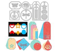 GLOBLELAND Label Box Cutting Dies Metal Bookmark Tags Metal Die Cuts Cutting Dies Templates for Paper Card Making Decoration DIY Scrapbooking Album Craft Decor
