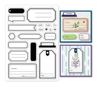 GLOBLELAND Label Frame Clear Stamps Storace Label Tags Bookmark Silicone Clear Stamp Seals for Cards Making DIY Scrapbooking Photo Journal Album Decoration