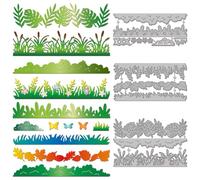 GLOBLELAND Leaf Grass Edge Cutting Dies Flower Butterfly Metal Die Cuts Plant Frame Cutting Embossing Templates for Scrapbooking Crafts Paper Cards Making