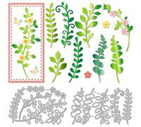 GLOBLELAND Leaves Branches Cutting Dies for DIY Scrapbooking Metal Branches Flowers Die Cuts Template for Paper Card Making Decoration Album Craft Decor