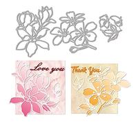 GLOBLELAND Line Flowers Frame Cutting Dies Metal Line Butterfly Flowers Leaves Die Cuts Embossing Stencils Template for Paper Card Making Decoration DIY Scrapbooking Album Craft Decor