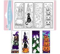 GLOBLELAND Magic Bookmarks Clear Stamps for Crafting Halloween Ghost Pumpkin Transparent Stamp Black Cat Silicone Stamps Seal for Halloween Cards Making DIY Scrapbooking Photo Album Decor