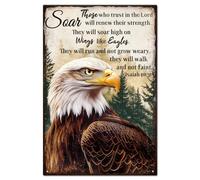 GLOBLELAND Majestic Eagle Metal Sign 12x8 in Retro Inspiring and Uplifting Motivational Quotes Tin Signs Wall Poster Plaque for Office Parlor Garage Balcony Outdoors Wall Decor