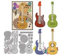 GLOBLELAND Mandala Guitar Cutting Dies for DIY Scrapbooking Metal Notes Cut Dies Staff Die Cuts for Card Making Embossing Photo Album Craft Decor