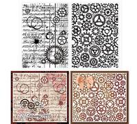 GLOBLELAND Mechanical Gears Clear Stamp Steampunk Silicone Clear Stamps Vintage Rubber Stamps for Scrapbook Photo Album DIY Card Hand Account Making 4.7 x 7.9 Inch